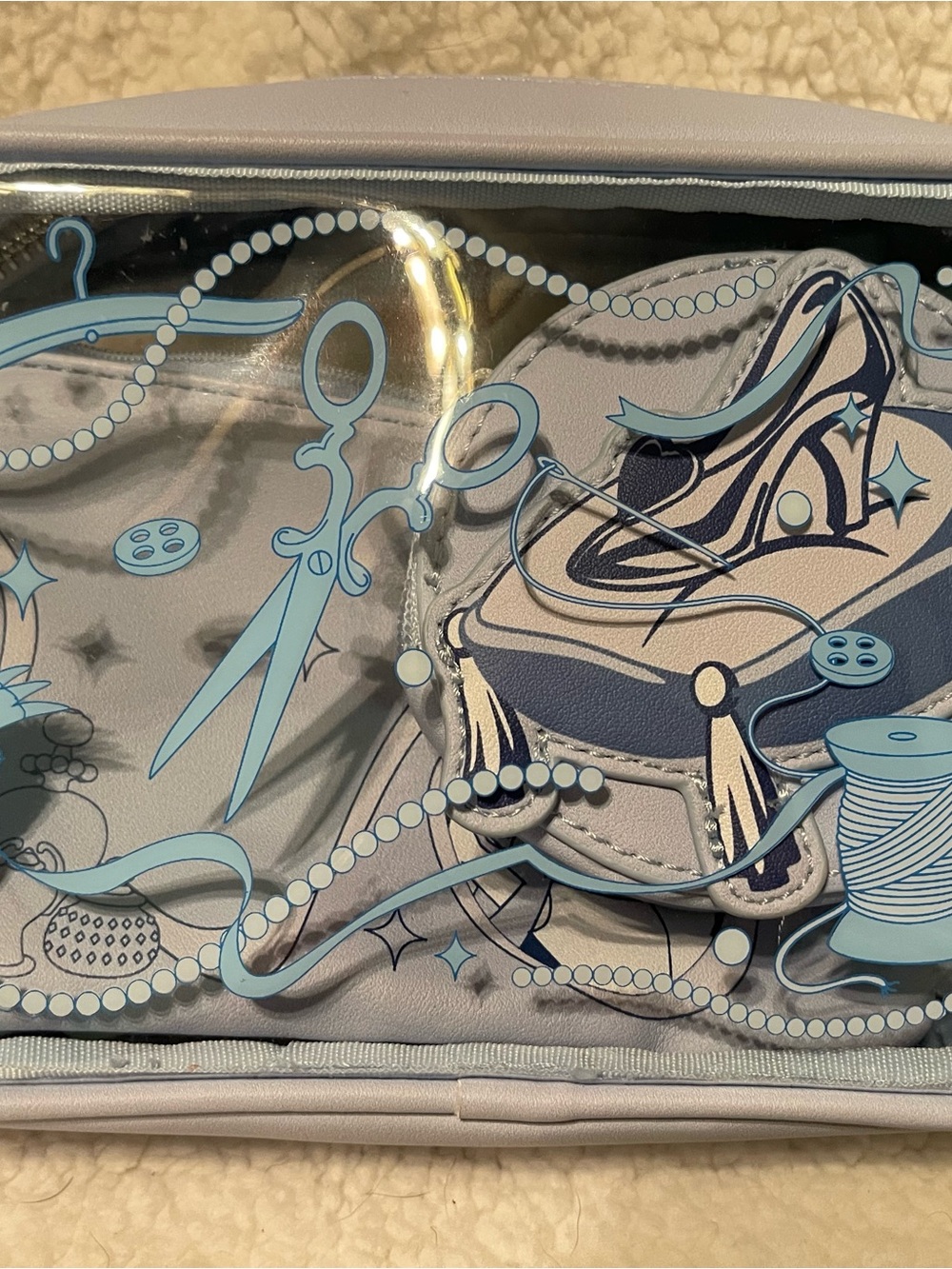 Disney Cinderella Cosmetic Pouch Set in Light Lavender and Navy - Picture 8 of 8
